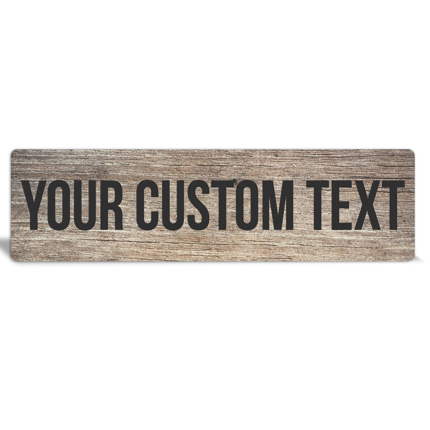 Custom Metal Sign | Faux Tan Wood - The Sign Shoppe 