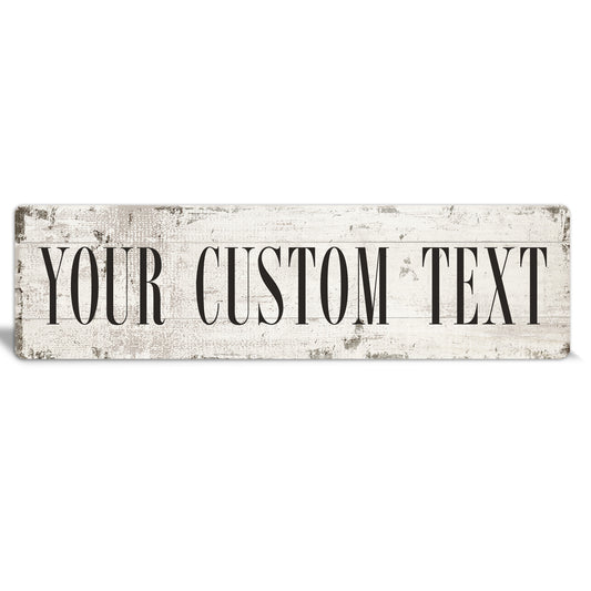 Custom Metal Sign | Faux White Wood With Edging - The Sign Shoppe 