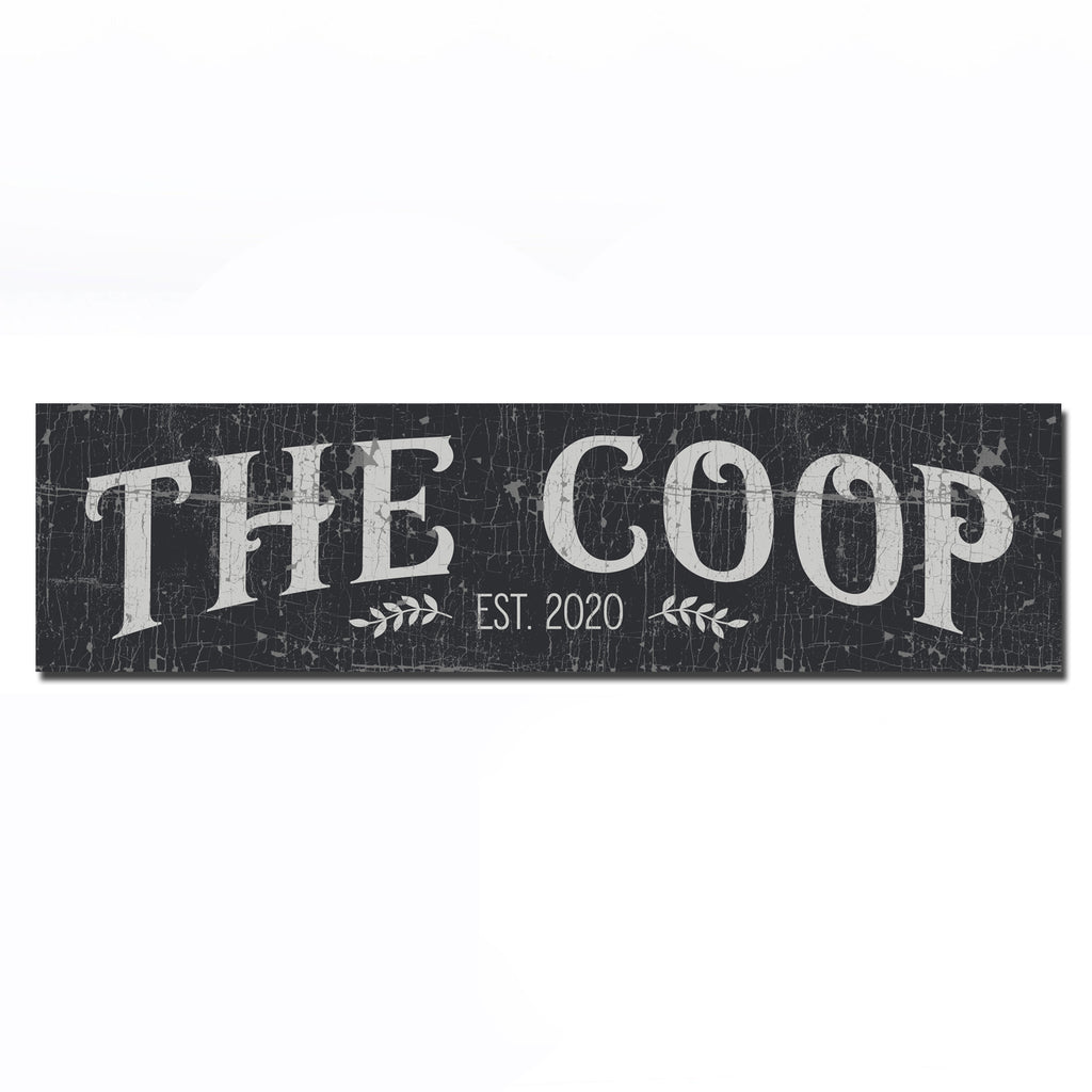 The Coop | Metal crackle black/charcoal sign