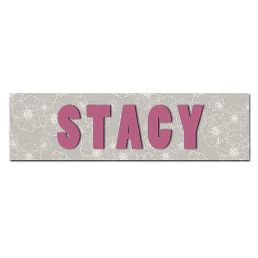 Customizable Kids Name Sign | Neutral Grey Floral (Text Color Change Available) - The Sign Shoppe 