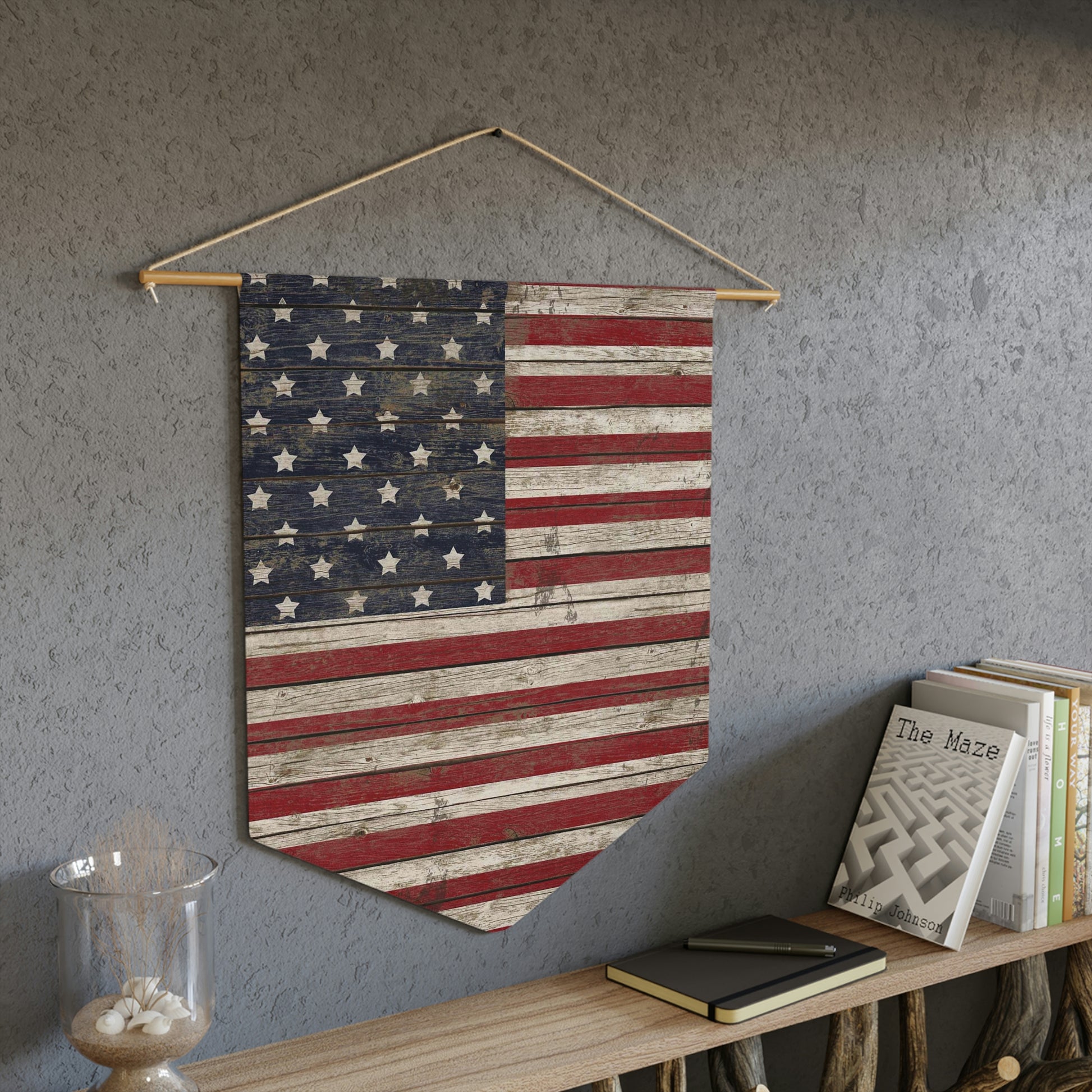 USA Flag Hanging Pennant, Home Decor Wall Hanging, 4th of July Decor - The Sign Shoppe 