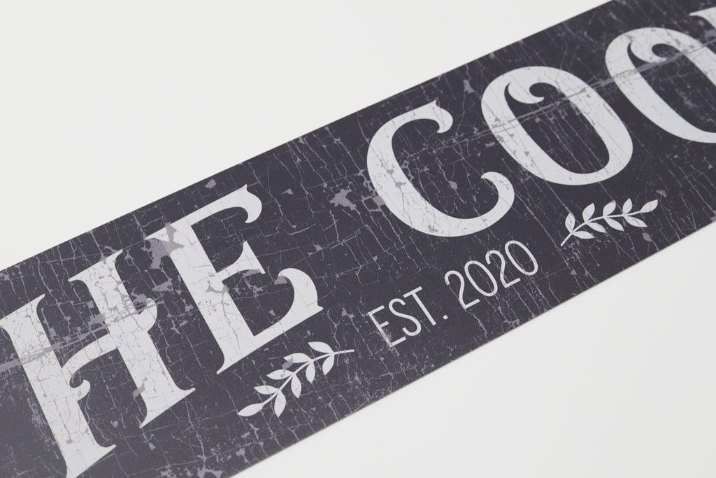 The Coop | Metal crackle black/charcoal sign