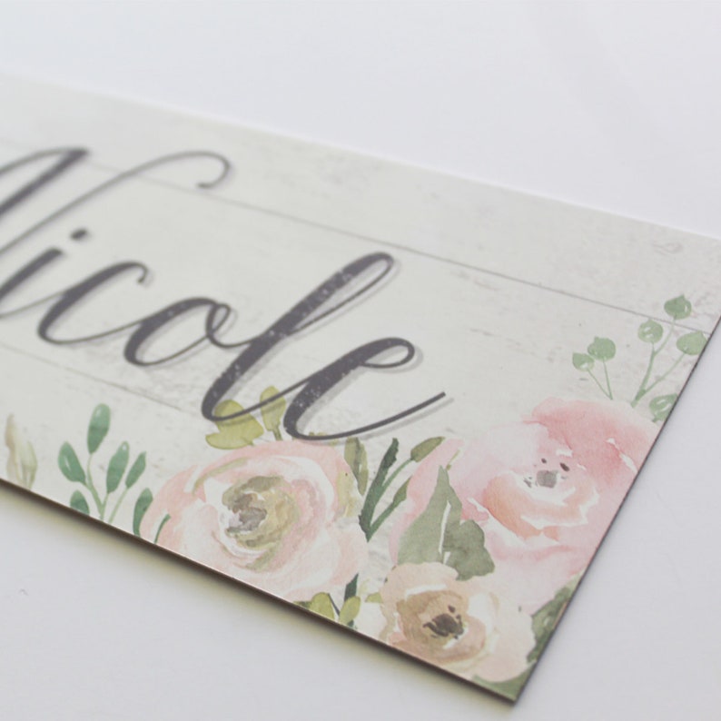 Customizable Kids Name Sign | Pink Floral Corner - The Sign Shoppe 