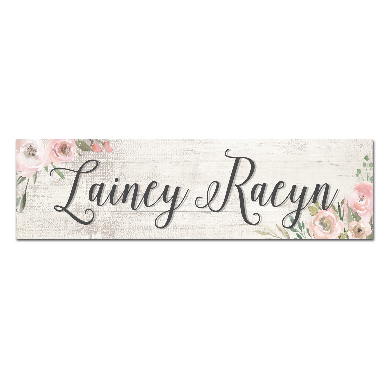 Customizable Kids Name Sign | Pink Floral Corner - The Sign Shoppe 