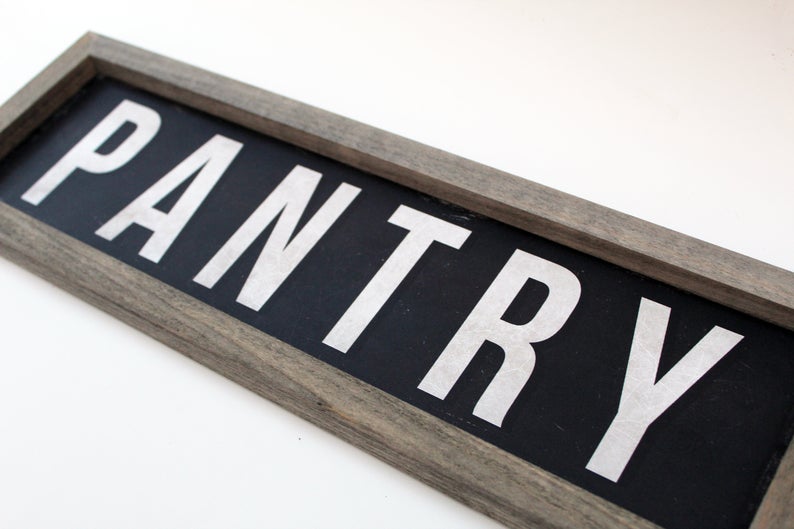 Rustic Black Framed Metal Pantry Sign.
