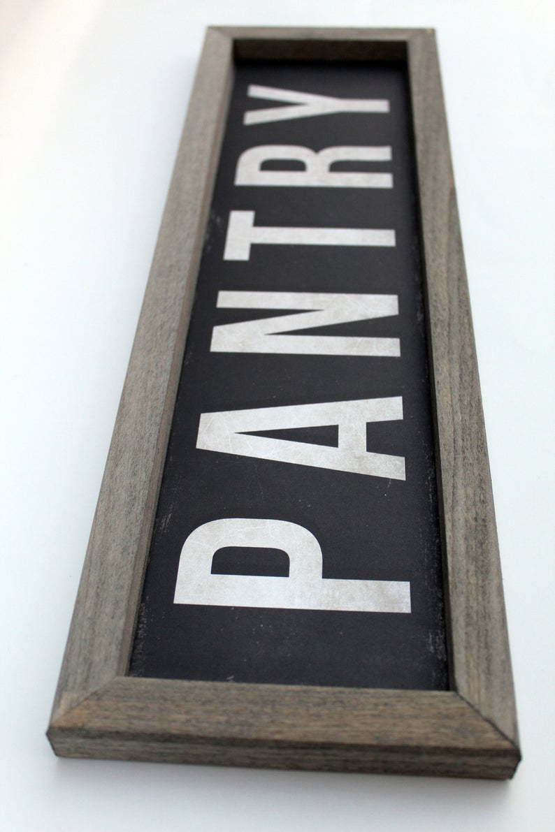 Rustic Black Framed Metal Pantry Sign - The Sign Shoppe 