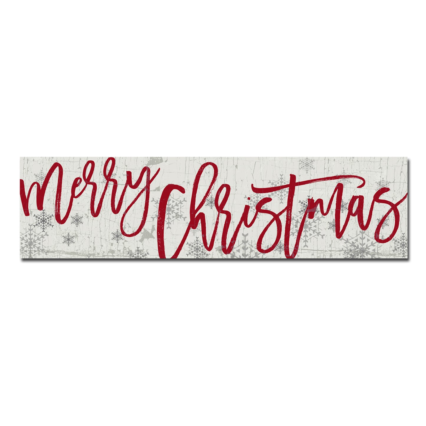 Red Script "Merry Christmas" Snowflake Metal Sign - The Sign Shoppe 