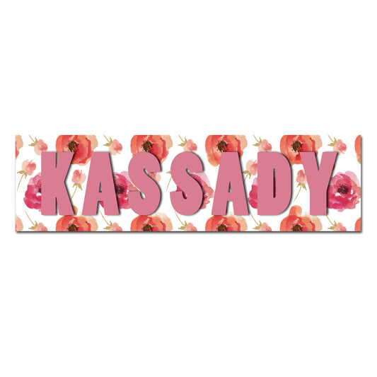 Customizable Kids Name Sign | Pink Coral Floral - The Sign Shoppe 