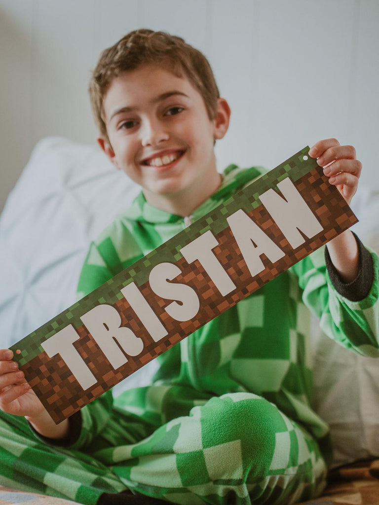 Customizable Kids Name Sign | Minecraft Inspired.
