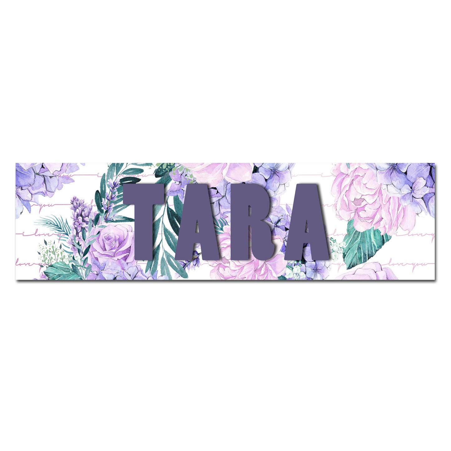 Customizable Kids Name Sign | Teal, Pink & Purple Floral - The Sign Shoppe 