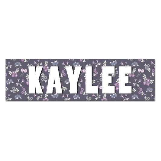 Customizable Kids Name Sign | Dainty Purple Floral - The Sign Shoppe 