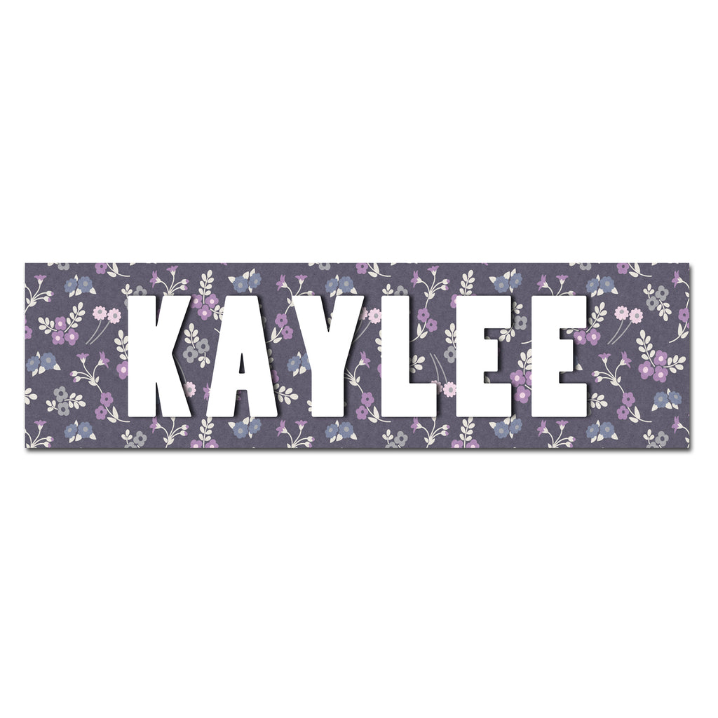Customizable Kids Name Sign | Dainty Purple Floral.